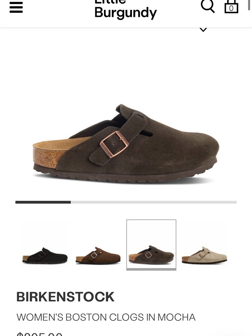 Women’s Birkenstock Boston Clogs in Mocha Suede